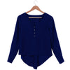 Adjustable Sleeve Buttoned High Low Hem Blouse