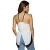 Sexy Halter Color Block Asymmetrical Tank Top for Women