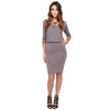 Chic Slash Collar Half Sleeve Backless Pure Color Bodycon Women's Dress