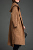 Hooded Slit Open Front Walker Coat