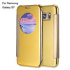 Luxury Mirror Flip Cover Hard PC Case with Auto Sleep Wake Up Function for Samsung Galaxy S7