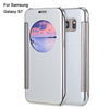 Luxury Mirror Flip Cover Hard PC Case with Auto Sleep Wake Up Function for Samsung Galaxy S7