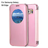 Luxury Mirror Flip Cover Hard PC Case with Auto Sleep Wake Up Function for Samsung Galaxy S6 Edge
