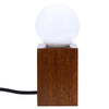 E27 Modern Minimalist Peach Wood Lamp Square Desk Lamp with LED Bulb
