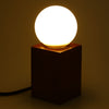 E27 Modern Minimalist Peach Wood Lamp Square Desk Lamp with LED Bulb