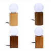 E27 Modern Minimalist Peach Wood Lamp Square Desk Lamp with LED Bulb