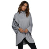 Simple Turtleneck Flare Sleeve Pure Color Loose Blouse for Women
