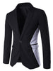 Contrast Color Notch Lapel One-Button Blazer