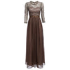 Elegant Round Collar 3/4 Sleeve Lace Spliced Women Dress