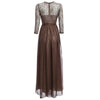 Elegant Round Collar 3/4 Sleeve Lace Spliced Women Dress