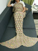 Warmth Hollow Out Design Knitted Mermaid Tail Blanket