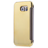 Luxury Mirror Flip Cover Hard PC Case with Auto Sleep Wake Up Function for Samsung Galaxy S6
