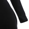 Sexy Off The Shoulder Long Sleeve Pure Color Knitted Zipper Type Mini Dress for Ladies