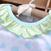 Sweet 3pcs Geometric Print Striped Long Sleeve Round Collar Tops Pants Pointed Hat