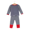 Sweet 3pcs Geometric Print Striped Long Sleeve Round Collar Tops Pants Pointed Hat
