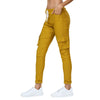 Casual Mid Waist Side Pocket Drawstring Pants for Women