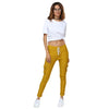 Casual Mid Waist Side Pocket Drawstring Pants for Women