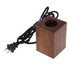 E27 Modern Minimalist Peach Wood Lamp Square Desk Lamp with LED Bulb