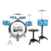Kids Drums Kit Musical Instrument Toy with Cymbals Stool Christmas Birthday Gift
