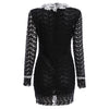 Elegant Round Collar Lacework Design Sheath Lace Dress for Women