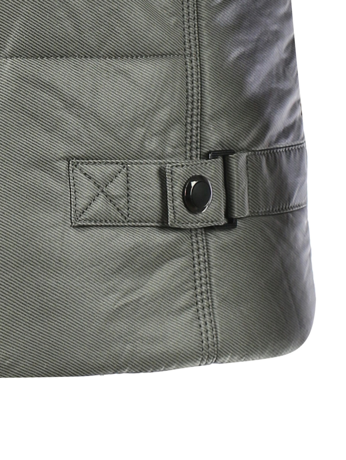 Pocket Design Zippered Buckled Texture Padded Jacket