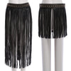 Punk Metal Rhinestone Decoration Ladies Tassel Snap Fastener Skirt Belt