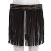 Punk Metal Rhinestone Decoration Ladies Tassel Snap Fastener Skirt Belt