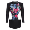 Chic Round Collar Cut Out Floral Swimwear for Women