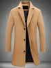 Plus Size Single Breasted Longline Woolen Coat