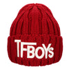 Stylish Letter Print Pure Color Ladies Warm Knitted Hat