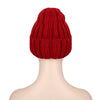 Stylish Letter Print Pure Color Ladies Warm Knitted Hat