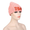 Stylish Letter Print Pure Color Ladies Warm Knitted Hat