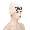 Stylish Letter Print Pure Color Ladies Warm Knitted Hat