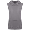 Simple Design Hooded Sleeveless Front Pocket Solid Color T-Shirt for Men
