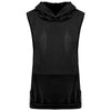 Simple Design Hooded Sleeveless Front Pocket Solid Color T-Shirt for Men