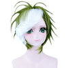 Short Straight Mixed Colors White Green Wig Cosplay for Kabaneri of The Iron Fortress Ikoma Figure