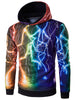 Hooded 3D Colorful Lightning Print Hoodie
