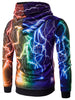 Hooded 3D Colorful Lightning Print Hoodie