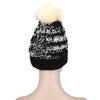 Stylish Color Block Letter Print Venonat Ladies Warm Plush Knitted Hat