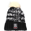 Stylish Color Block Letter Print Venonat Ladies Warm Plush Knitted Hat