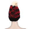 Stylish Color Block Letter Print Venonat Ladies Warm Plush Knitted Hat