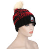 Stylish Color Block Letter Print Venonat Ladies Warm Plush Knitted Hat