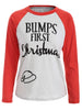 Christmas Letter Print Raglan Sleeves Baseball Tee