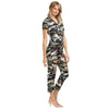 Stylish Hooded Allover Camouflage Cut Out Jumpsuit for Women