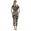 Stylish Hooded Allover Camouflage Cut Out Jumpsuit for Women