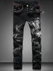 Zip Fly Straight Leg Graphic Jeans