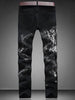 Zip Fly Straight Leg Graphic Jeans