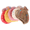 ZhenYueQi Winter Warm Mixed Color Knitted Hats Fluffy Plush Beanie Street Chic for Women