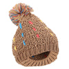 ZhenYueQi Winter Warm Mixed Color Knitted Hats Fluffy Plush Beanie Street Chic for Women