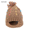ZhenYueQi Winter Warm Mixed Color Knitted Hats Fluffy Plush Beanie Street Chic for Women